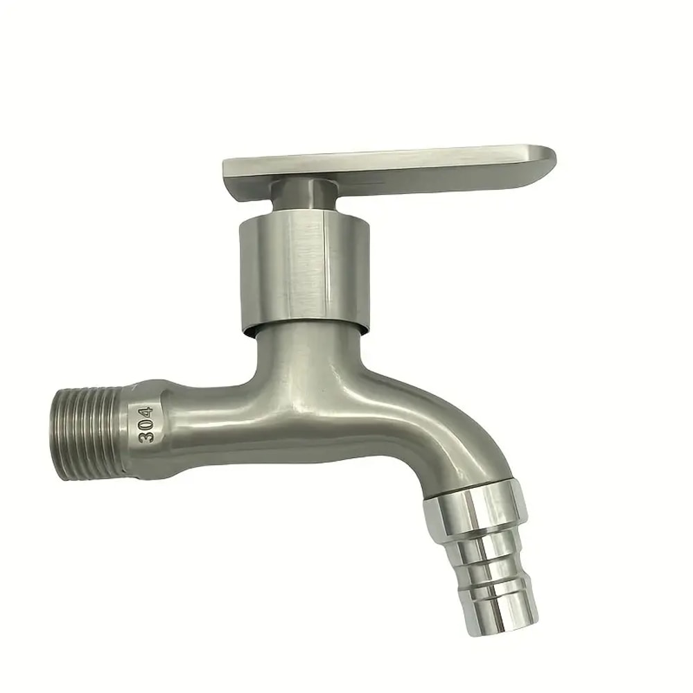 Stainless Steel Dual Outlet Faucet With Ceramic Valve For Bathroom And Utility Use 2
