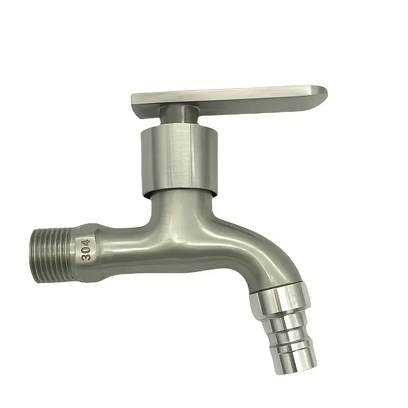 Stainless Steel Dual Outlet Faucet With Ceramic Valve For Bathroom And Utility Use 2