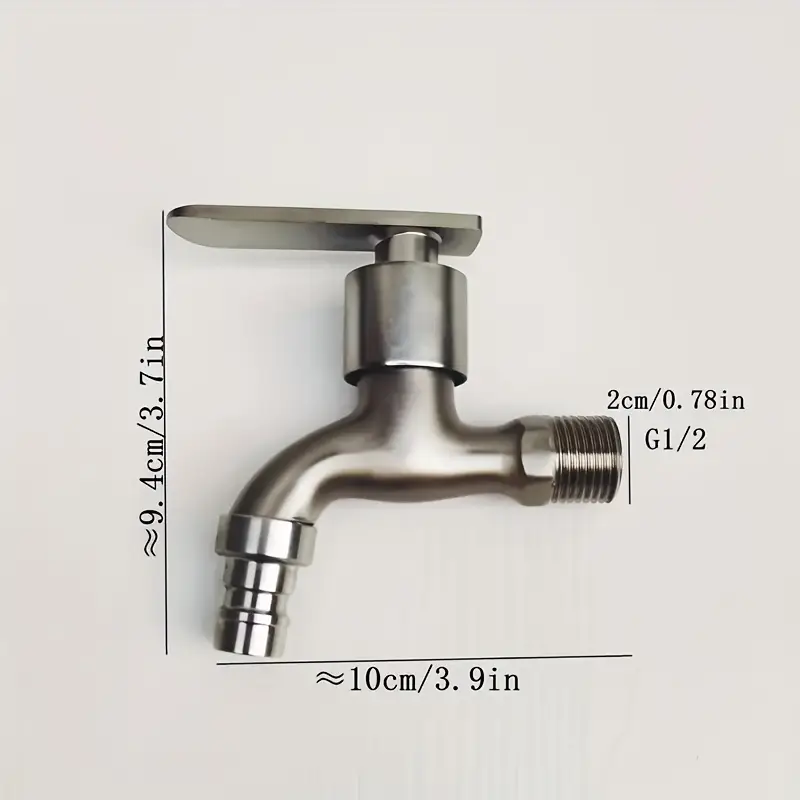 Stainless Steel Dual Outlet Faucet With Ceramic Valve For Bathroom And Utility Use 3