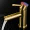 Modern Brushed Gold Bathroom Faucet Stainless Steel Basin Mixer Tap with Hot & Cold Control