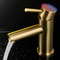 Modern Brushed Gold Bathroom Faucet Stainless Steel Basin Mixer Tap with Hot & Cold Control