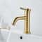 Modern Brushed Gold Bathroom Faucet Stainless Steel Basin Mixer Tap with Hot & Cold Control