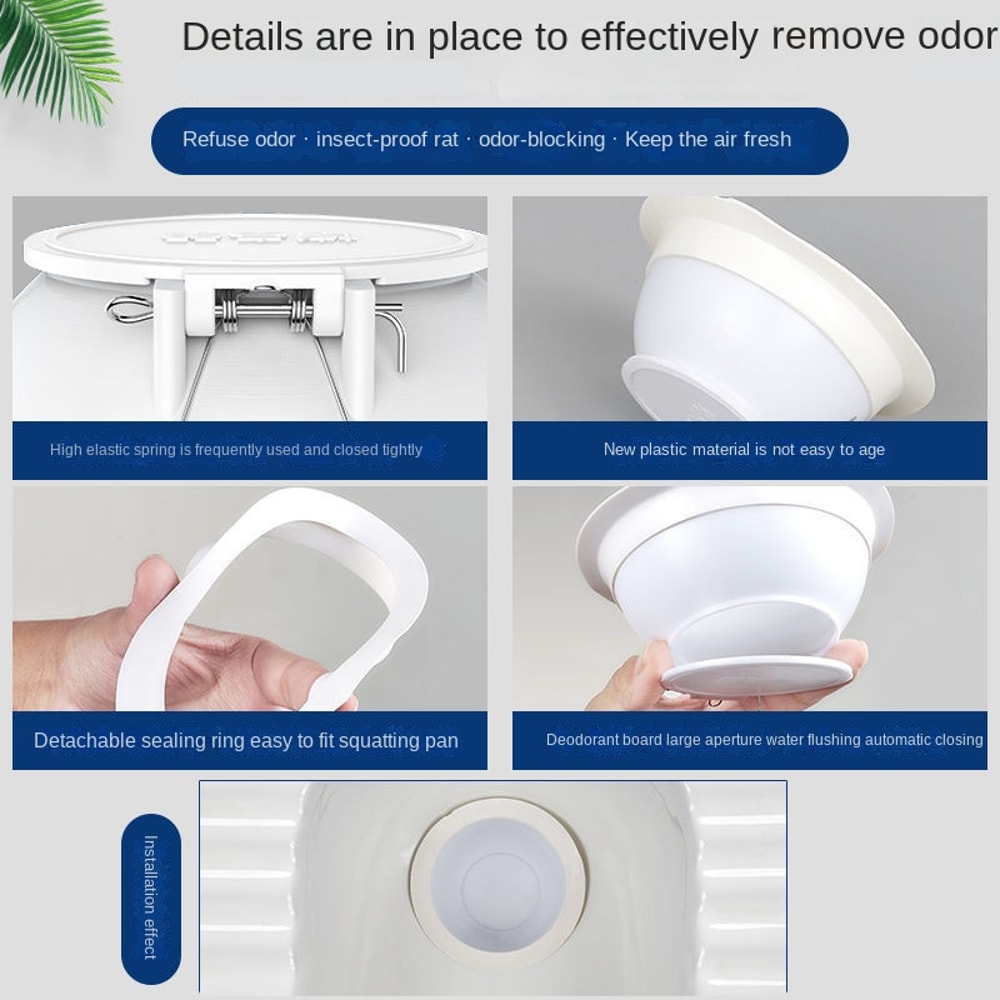 Anti Odor Squat Toilet Cover Anti Block Drain Stopper for Sewage Overflow Protection