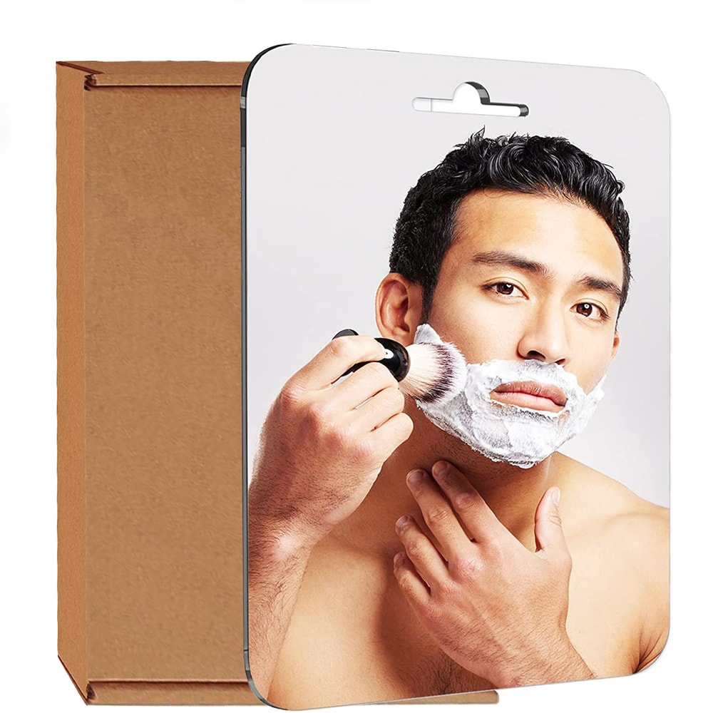 Fogless Shower Mirror With Stand Anti Fog Mirror For Bathroom Travel Grooming 2