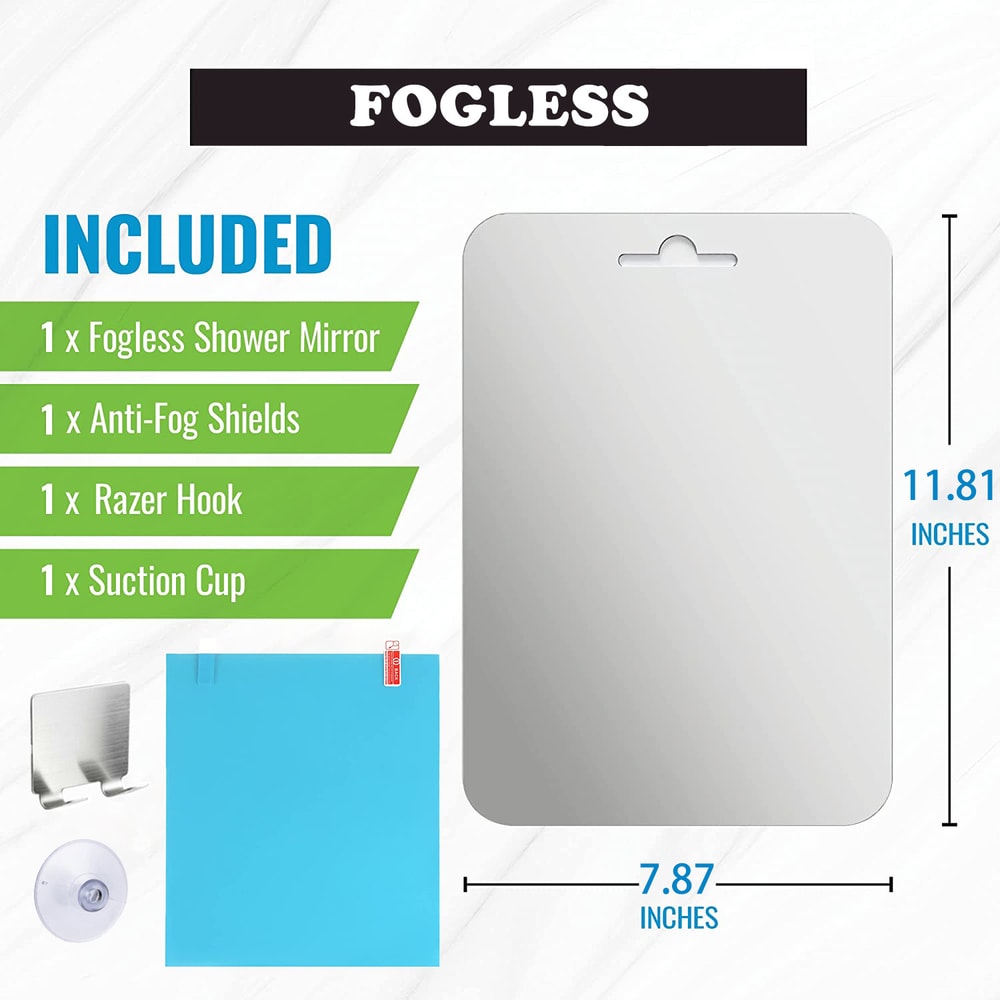 Fogless Shower Mirror With Stand Anti Fog Mirror For Bathroom Travel Grooming 3