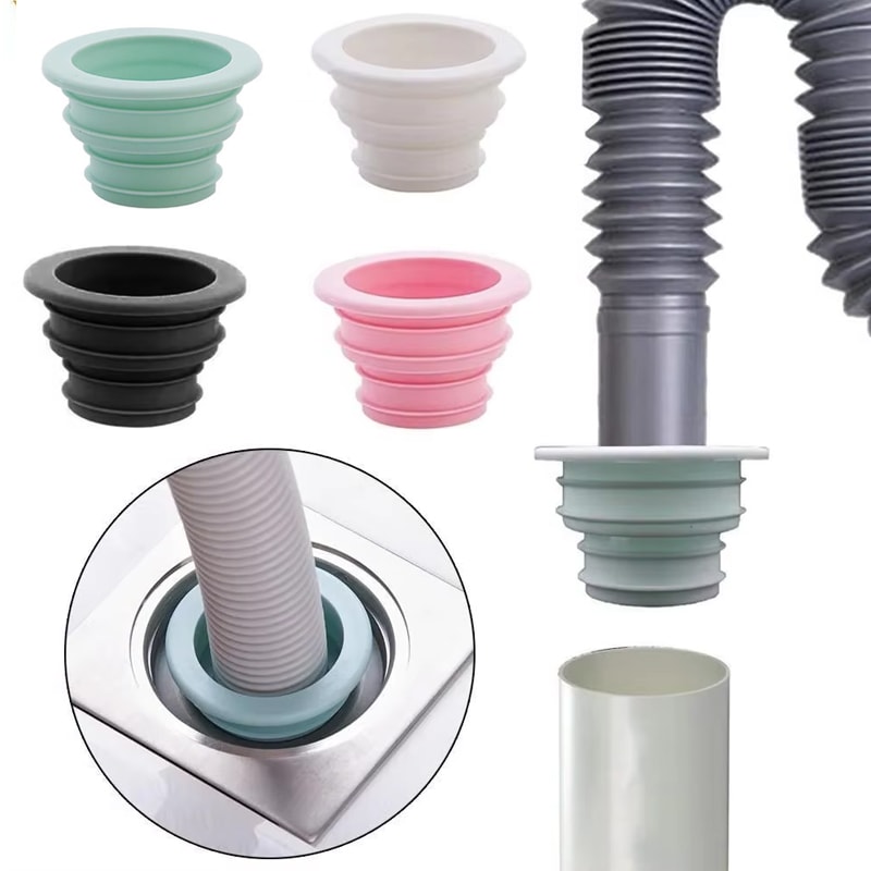 Universal Drain Seal Ring Anti Odor Silicone Pipe Plug for Kitchen Bathroom Washing Machine