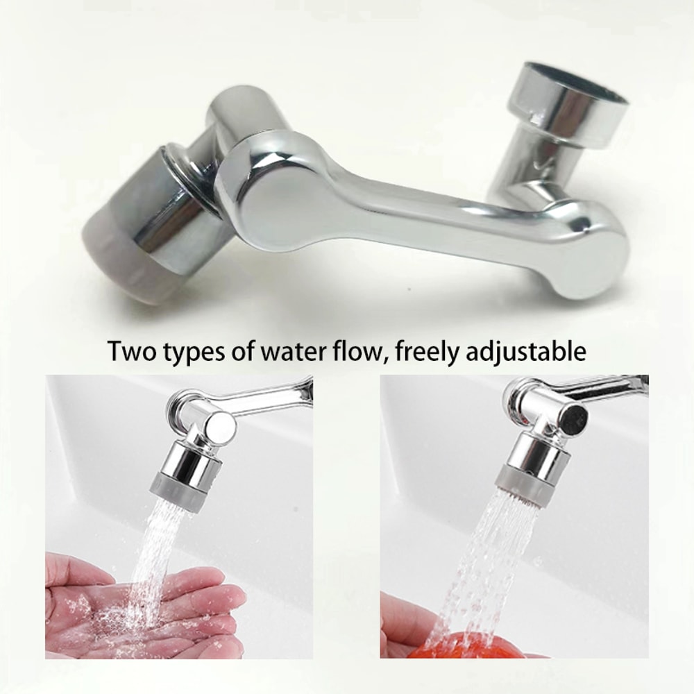 Rotating Faucet Aerator Extension with Dual Spray Modes Splash Filter