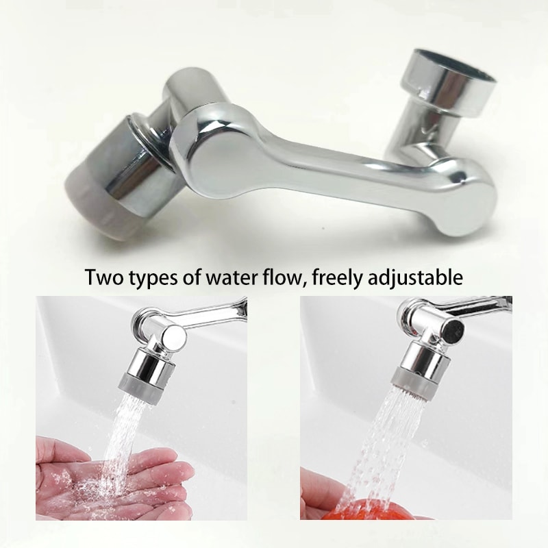 Rotating Faucet Aerator Extension with Dual Spray Modes Splash Filter
