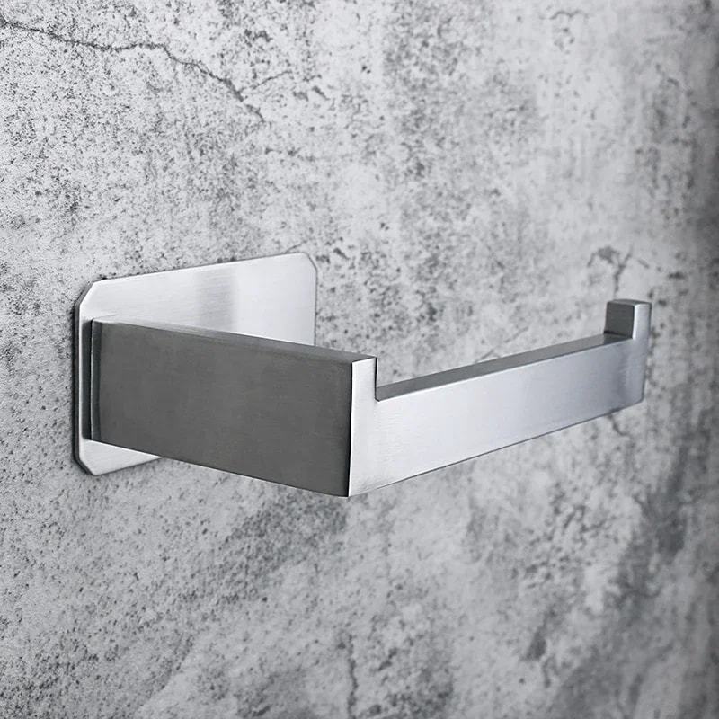 No Drill Stainless Steel Wall Mounted Tissue Holder Rustproof Bathroom Paper Roll Holder For Modern 0