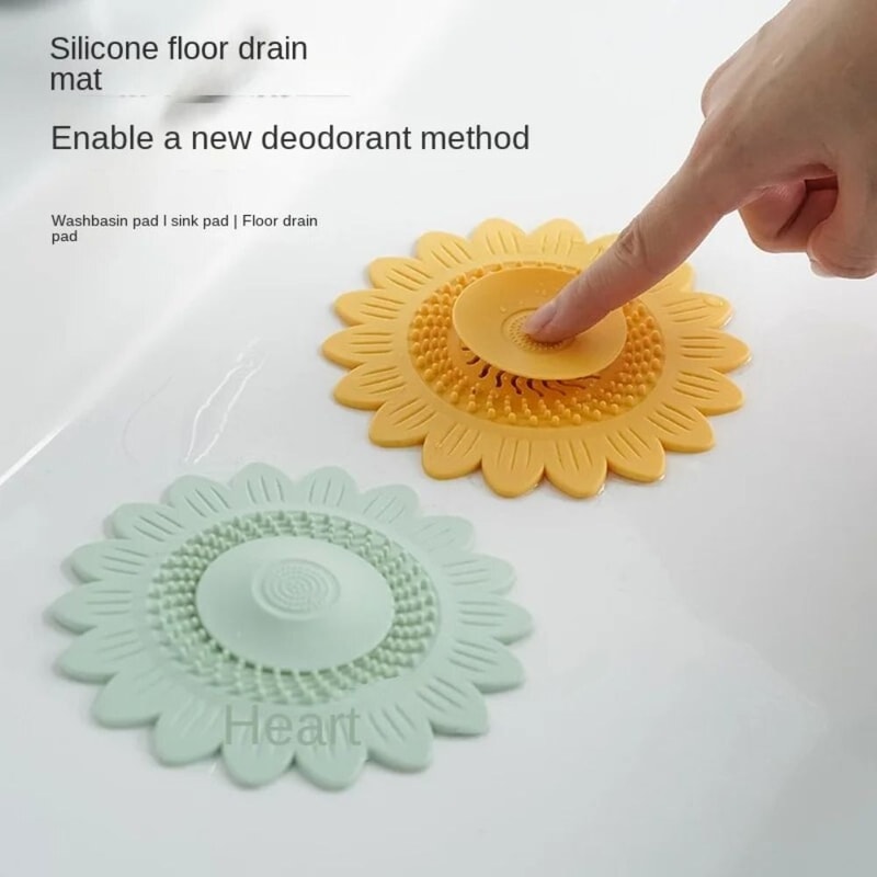 Press Pop Silicone Drain Hair Catcher Anti Clog Floor Filter Cover 0