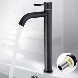 stainless steel single cold faucet quick open tall sink tap for kitchen bathroom