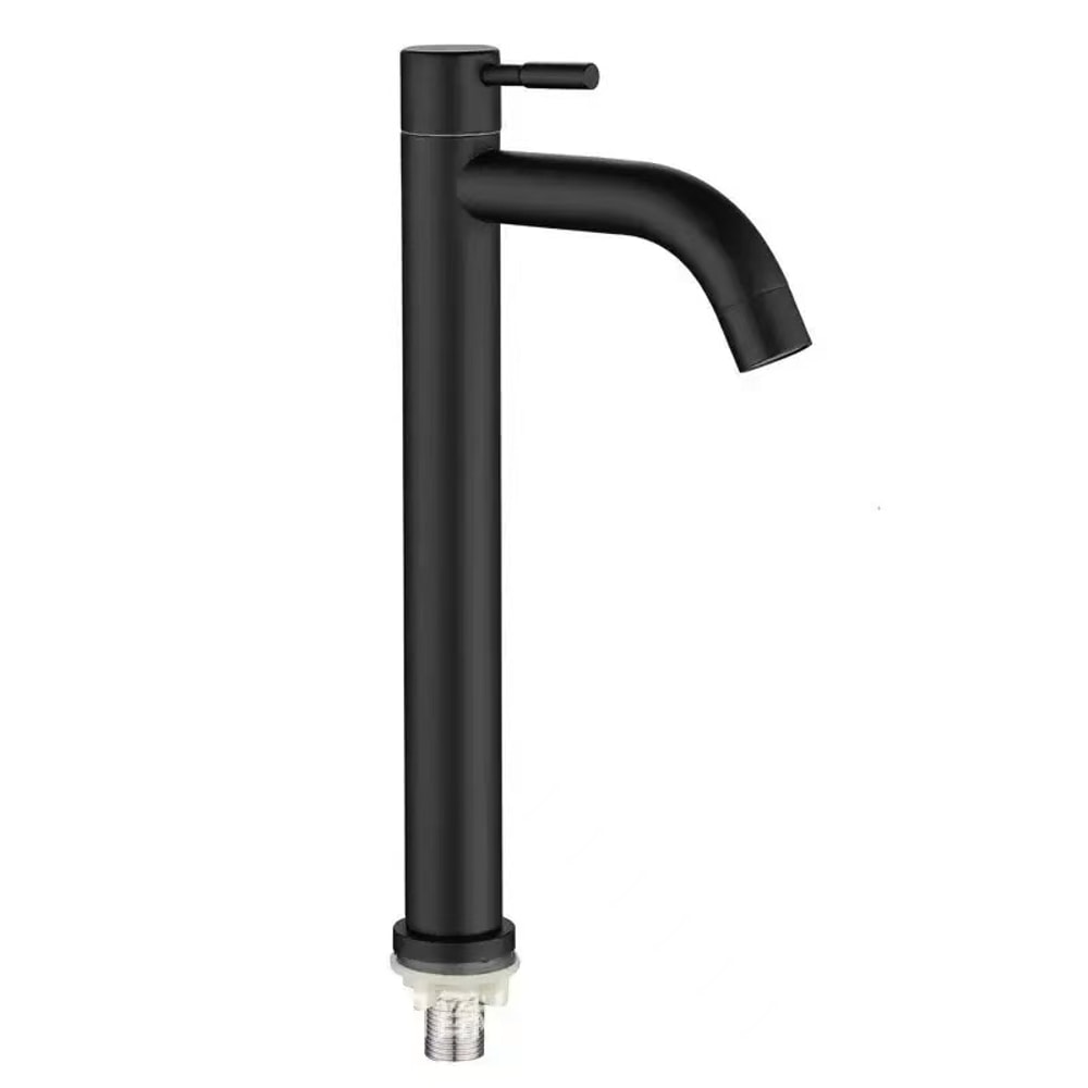 Stainless Steel Single Cold Faucet Quick Open Tall Sink Tap for Kitchen Bathroom