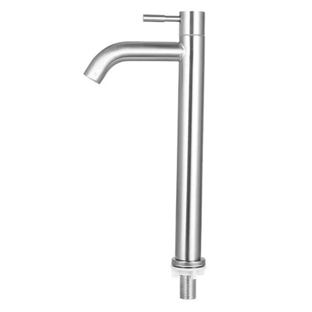 Stainless Steel Single Cold Faucet Quick Open Tall Sink Tap for Kitchen Bathroom