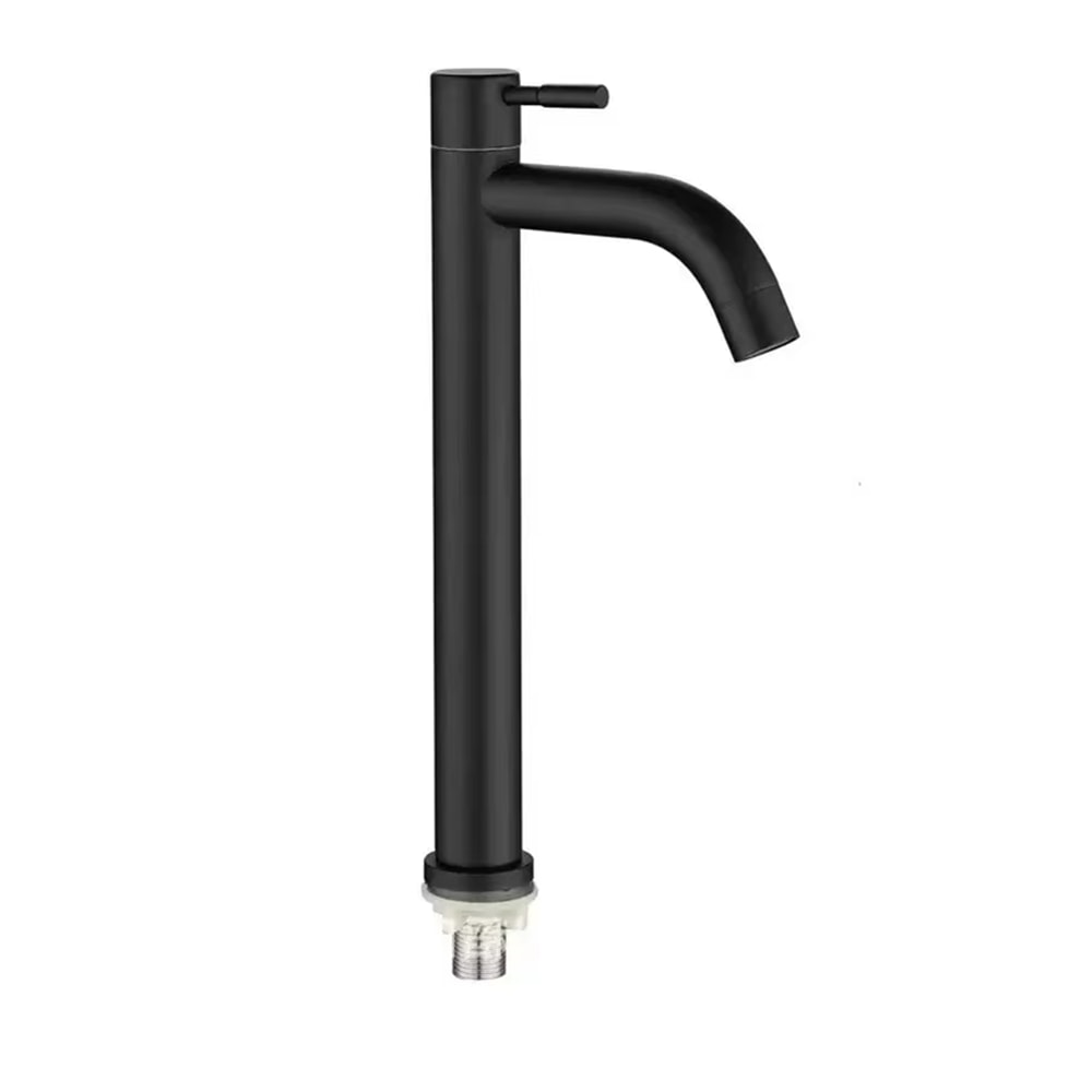 Stainless Steel Single Cold Faucet Quick Open Tall Sink Tap for Kitchen Bathroom
