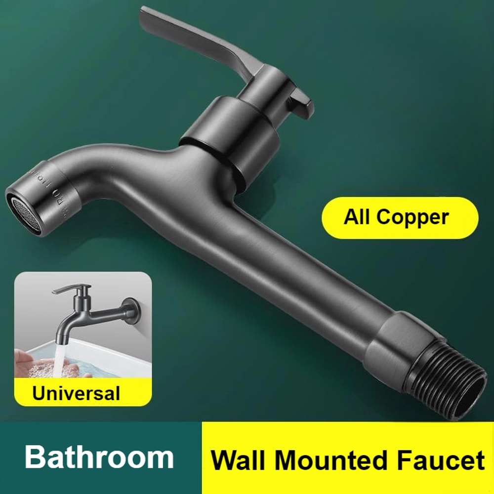 Wall Mounted Copper Laundry Faucet Quick Open Utility Tap For Washing Machine And Balcony Use 3