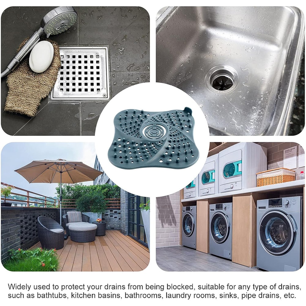 Anti Clog Hair Catcher Drain Filter for Shower and Sink Stopper Cover