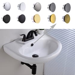 premium brass sink overflow cover bathroom hole cap decorative trim finish