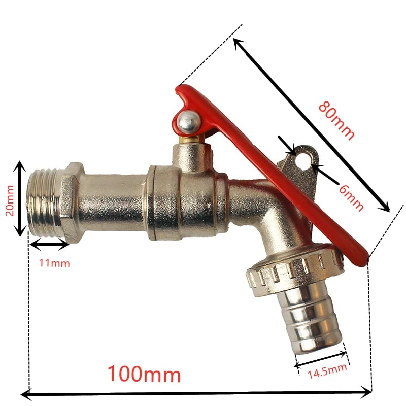 Lockable Outdoor Faucet Garden Bibcock Valve for Secure Water Tank Connector and Irrigation Use