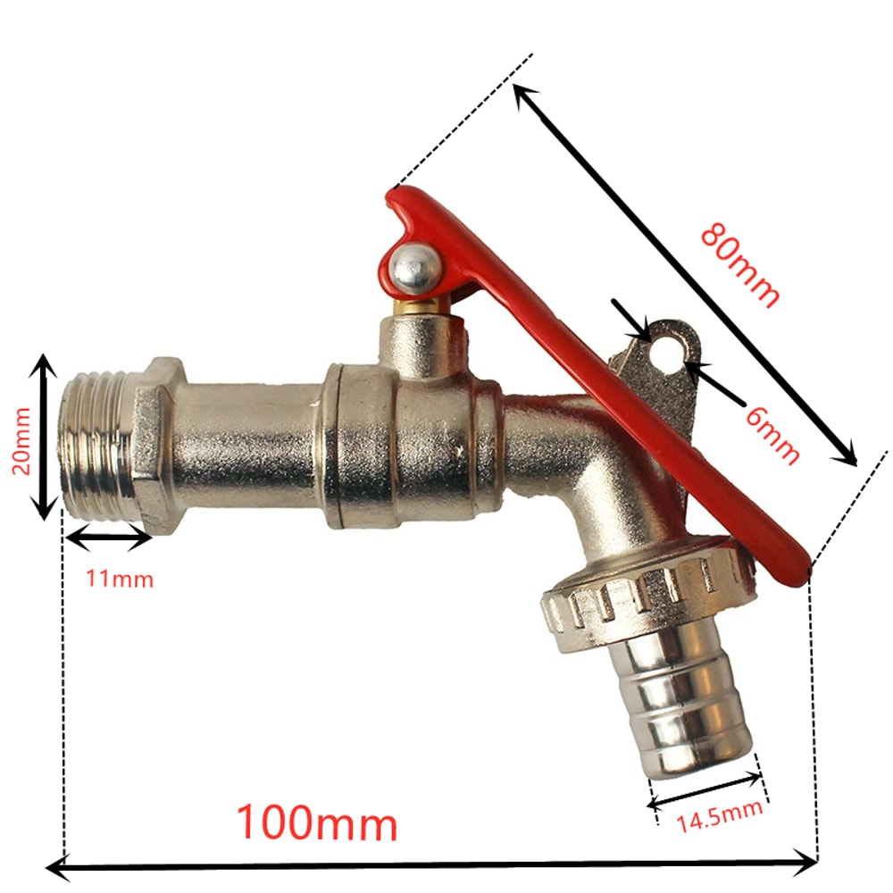 Lockable Outdoor Faucet Garden Bibcock Valve for Secure Water Tank Connector and Irrigation Use