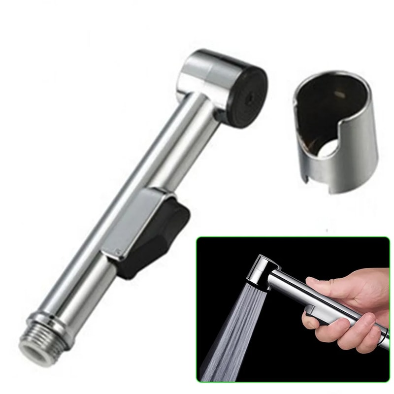 Adjustable Handheld Bidet Sprayer Set with Hose & Wall Mount for Hygienic Bathroom Cleaning