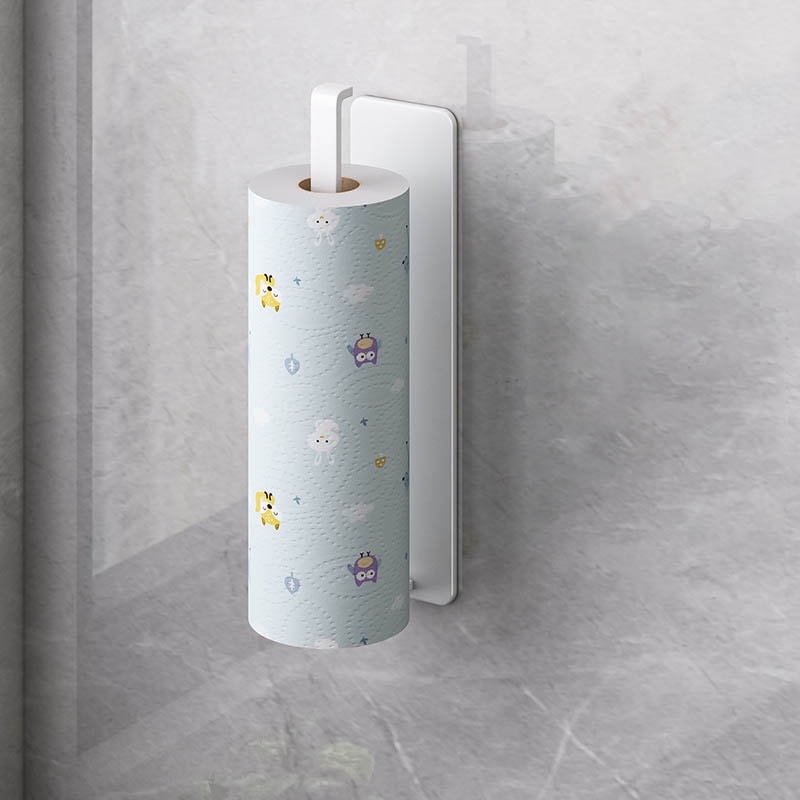 Wall Mounted Paper Towel Holder No Drill Kitchen Organizer Rack 5