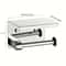 Stainless Steel Toilet Paper Holder With Shelf Wall Mount Bathroom Organizer Rack 3