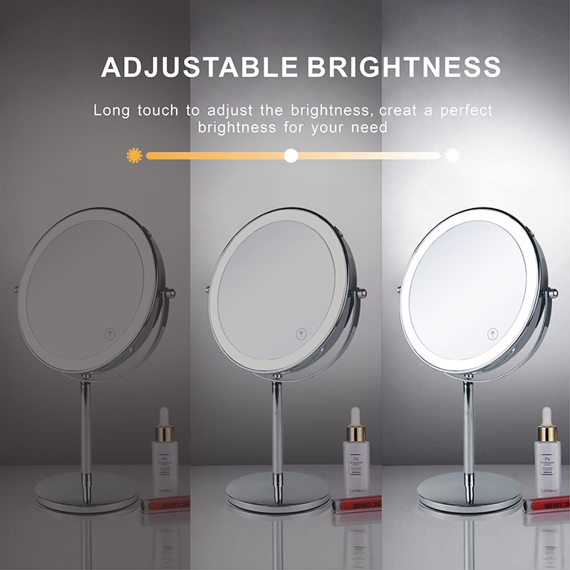 LED Makeup Mirror with Lights Double Sided USB Rechargeable Vanity Mirror
