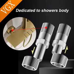 adjustable shower extension adapter with angled connector for perfect faucet alignment