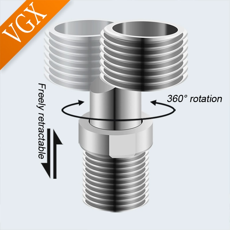 Adjustable Shower Extension Adapter With Angled Connector For Perfect Faucet Alignment 2