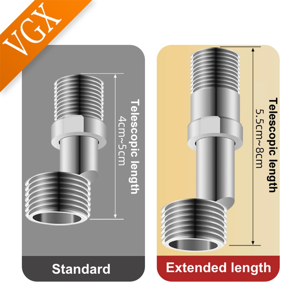 Adjustable Shower Extension Adapter With Angled Connector For Perfect Faucet Alignment 4