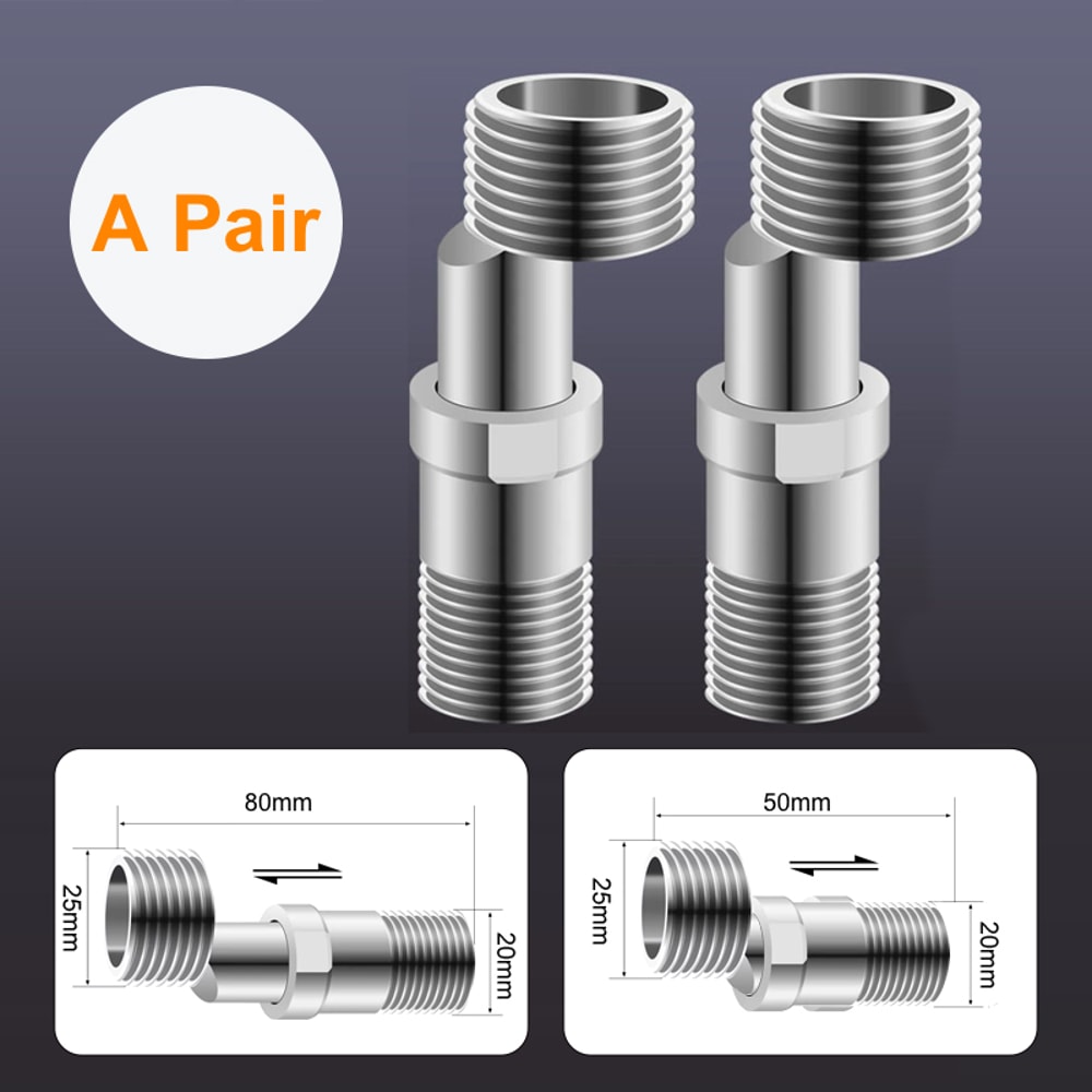 Adjustable Shower Extension Adapter With Angled Connector For Perfect Faucet Alignment 7
