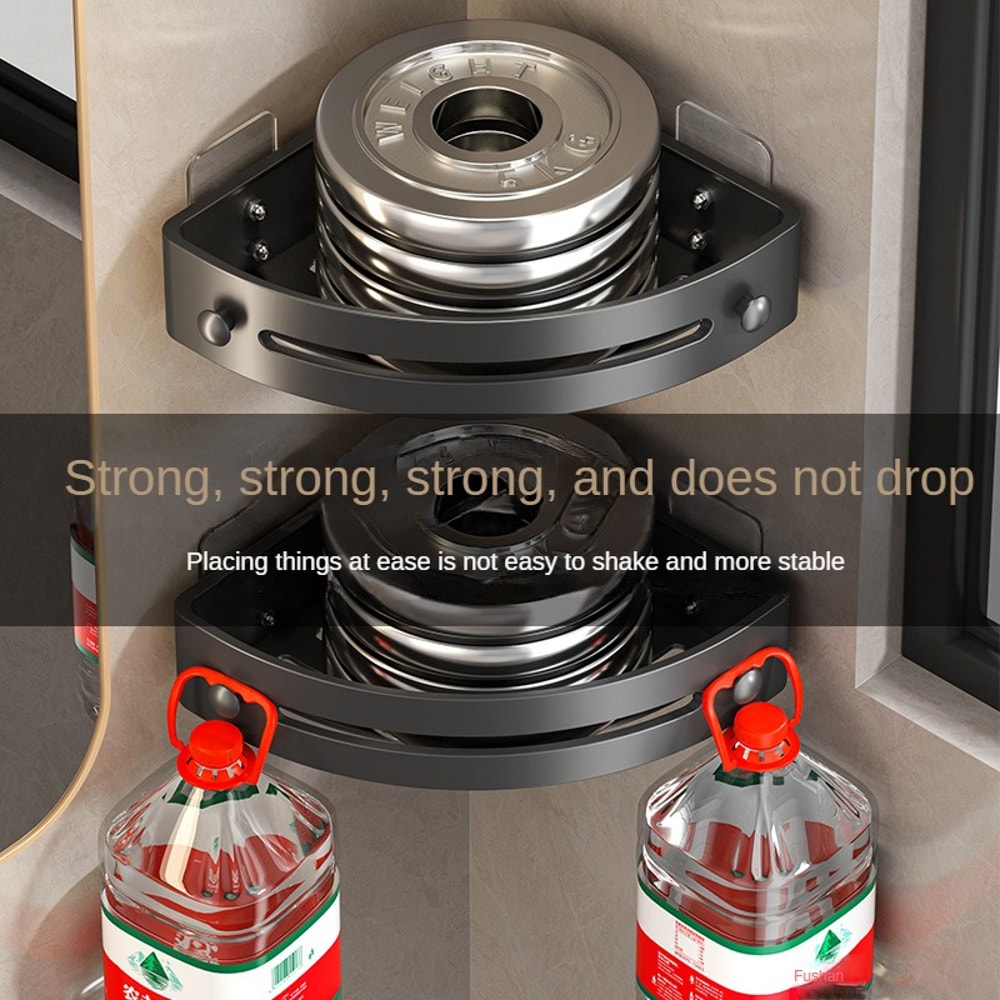 No Drill Adhesive Shower Shelf Set Bathroom Wall Shelves For Kitchen Bath Storage 2