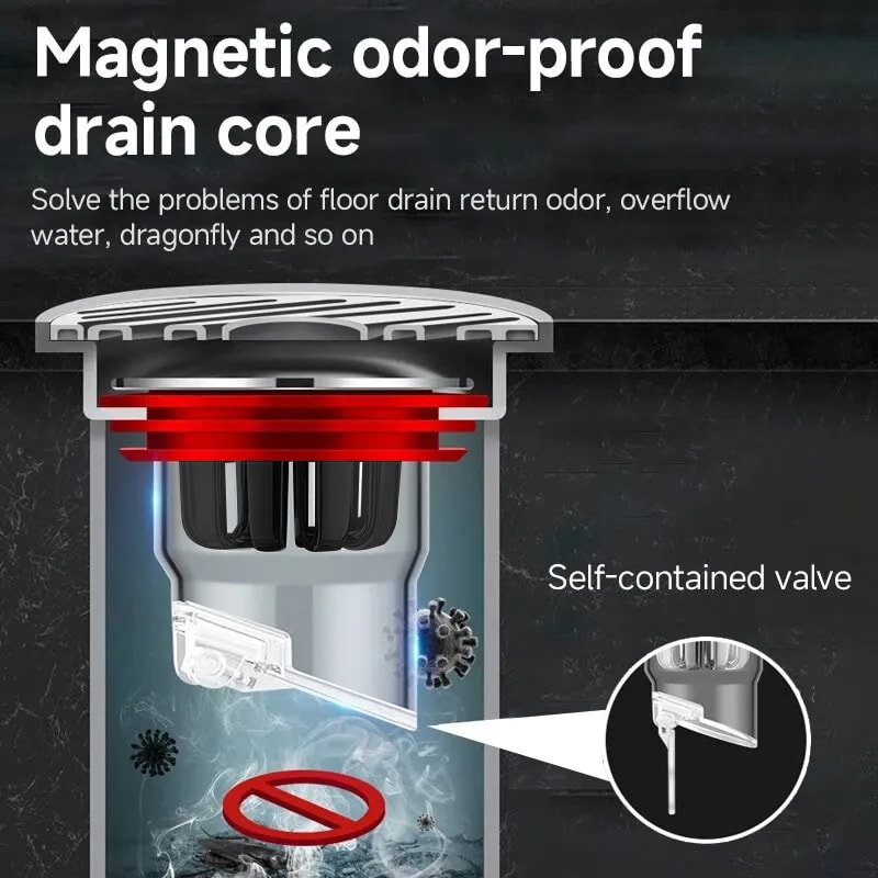 Odor Proof Floor Drain Valve Backflow Preventer for Bathroom Kitchen Sewer Protection