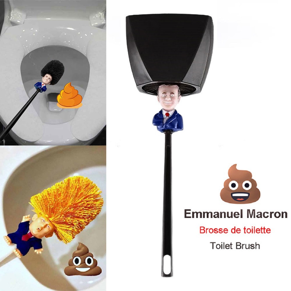 Funny Toilet Brush with Figurine Handle Novelty Bathroom Accessories & Political Gag Gift
