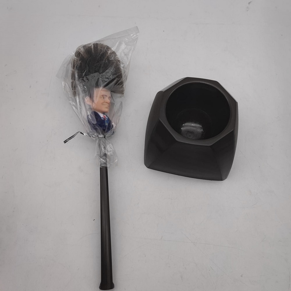 Funny Toilet Brush with Figurine Handle Novelty Bathroom Accessories & Political Gag Gift