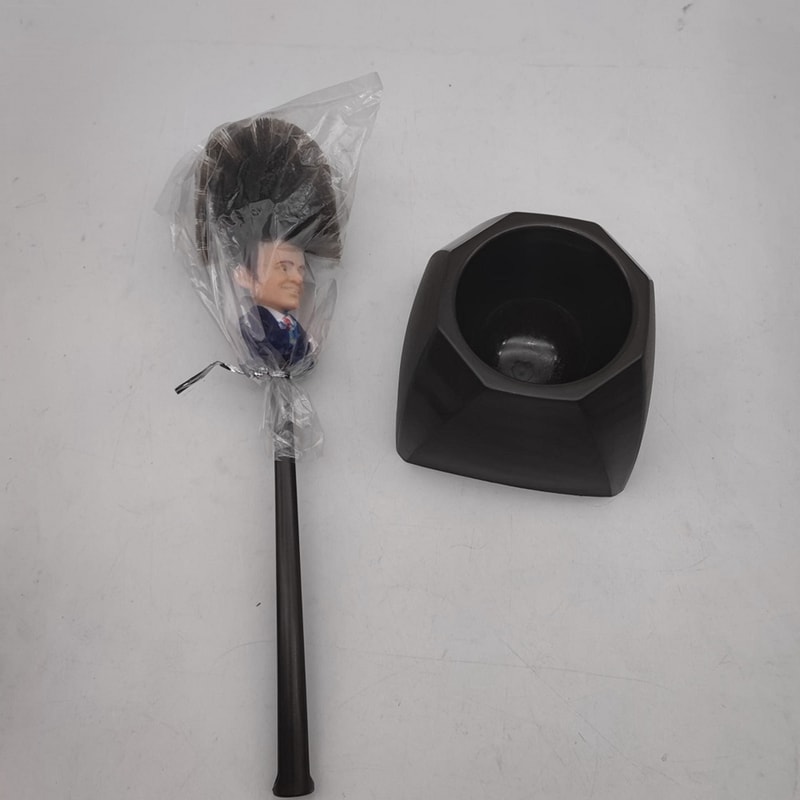 Funny Toilet Brush with Figurine Handle Novelty Bathroom Accessories & Political Gag Gift