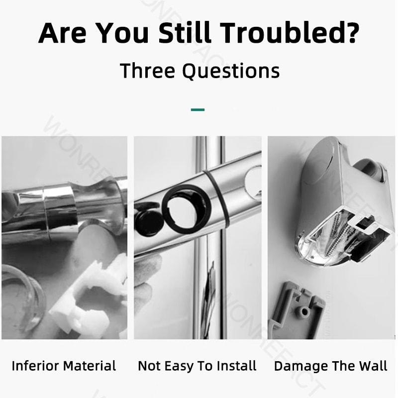 Adjustable Shower Head Holder For Slide Bar Universal Shower Bracket Mount 5