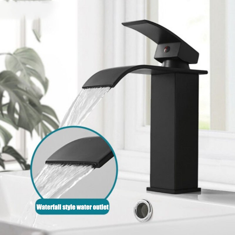Waterfall Bathroom Faucet Hot And Cold Mixer Tap Modern Basin Fixture 1