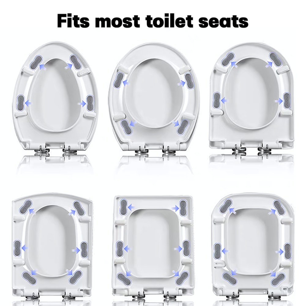 Universal Self Adhesive Toilet Seat Bumpers Anti Slip Shock Absorbing Pads Set 1