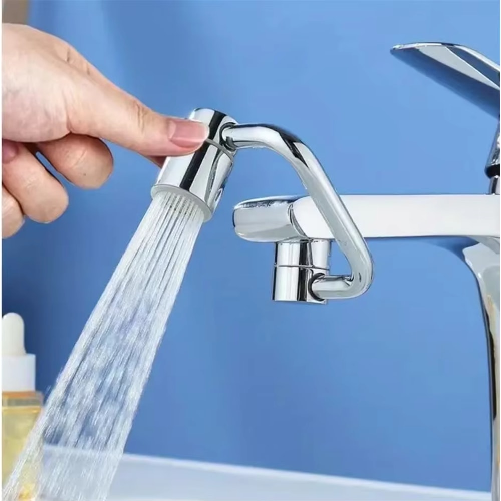 Rotating Faucet Extender with Dual Spray Stainless Steel Sink Attachment