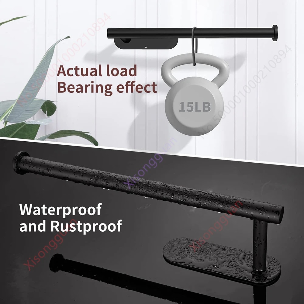 Adhesive Paper Towel Holder Wall Mount Kitchen Organizer Rack 2