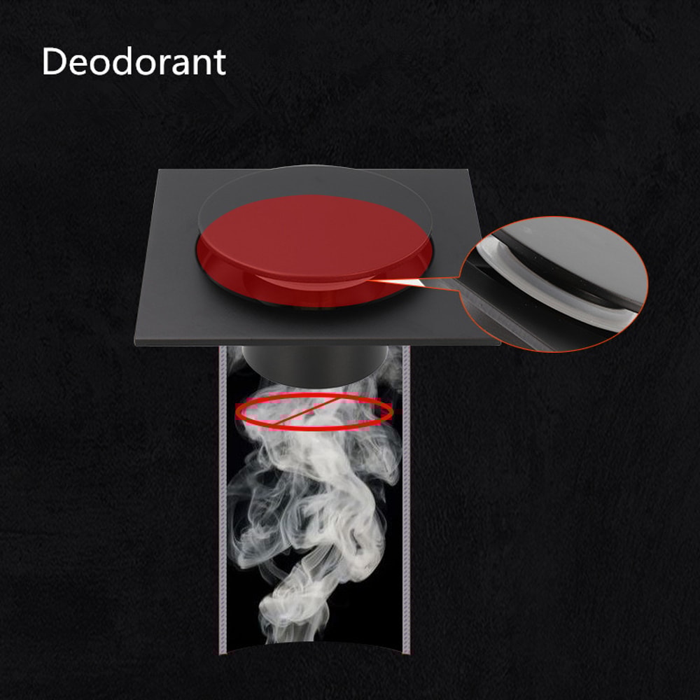 Premium Brass Square Shower Floor Drain Deodorant Floor Drain Cover Anti Clog Shower Drain