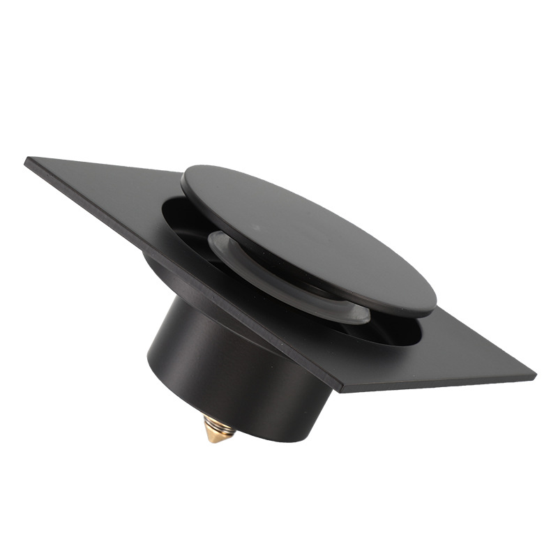 Premium Brass Square Shower Floor Drain Deodorant Floor Drain Cover Anti Clog Shower Drain