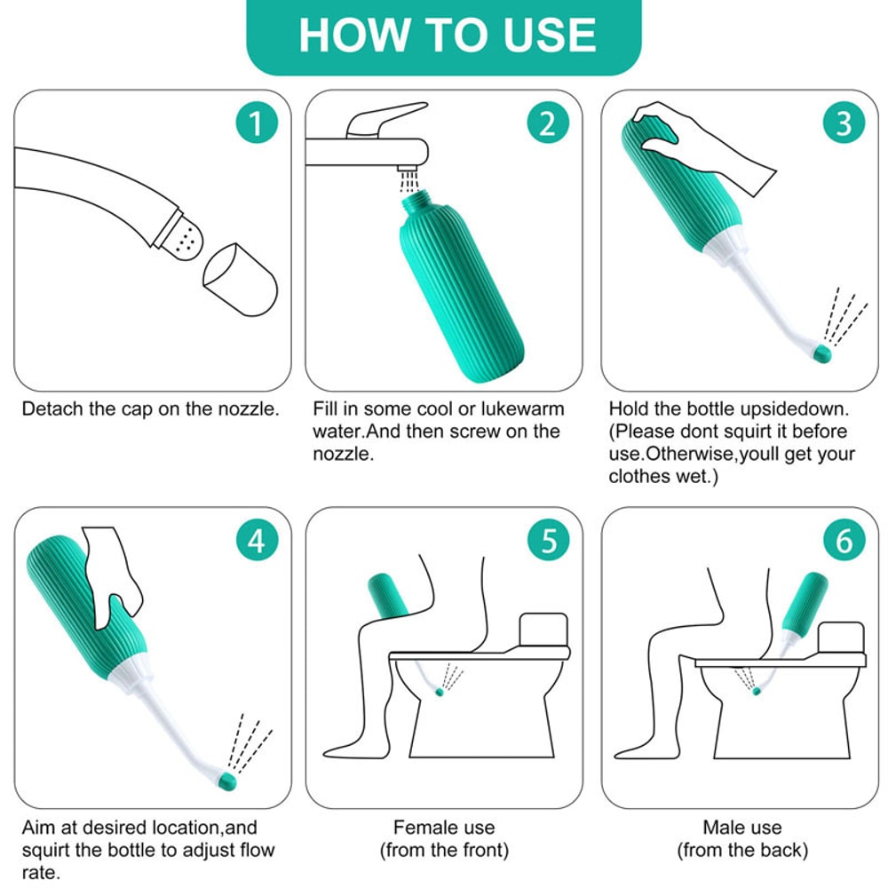 Portable Bidet Bottle Travel Hygiene Cleaner with Retractable Nozzle