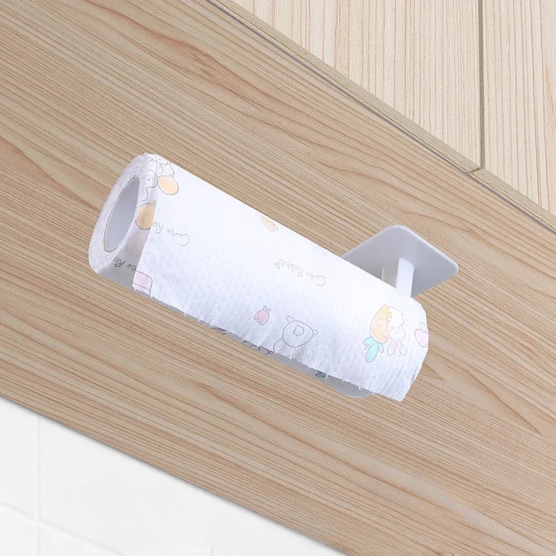 No Drill Adhesive Toilet Paper Holder Wall Mount Tissue Organizer for Bathroom & Kitchen