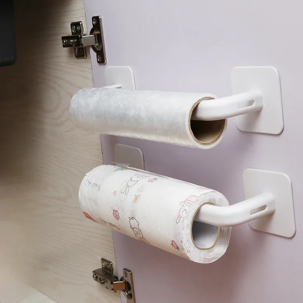 No Drill Adhesive Toilet Paper Holder Wall Mount Tissue Organizer for Bathroom & Kitchen