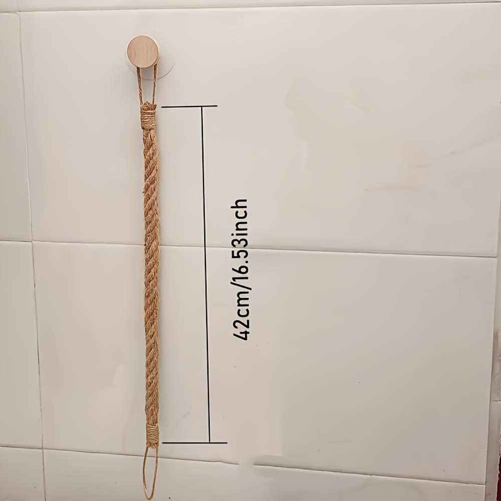 Rustic Hemp Rope Toilet Paper Holder Self Adhesive Wall Mount Bathroom Tissue Organizer