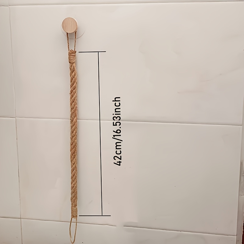 Rustic Hemp Rope Toilet Paper Holder Self Adhesive Wall Mount Bathroom Tissue Organizer