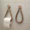 Rustic Hemp Rope Toilet Paper Holder Self Adhesive Wall Mount Bathroom Tissue Organizer