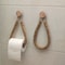 Rustic Hemp Rope Toilet Paper Holder Self Adhesive Wall Mount Bathroom Tissue Organizer
